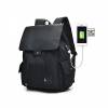 Backpack with USB Charging Door Black Color Kequ K-340